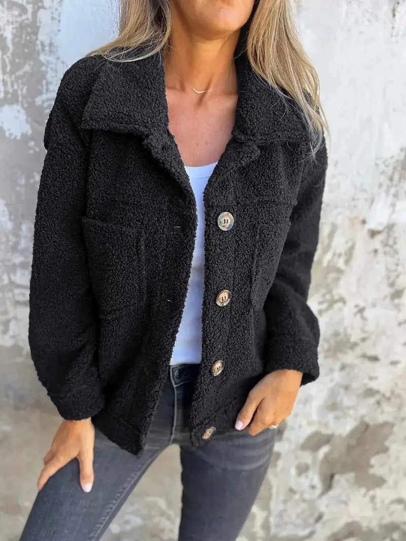 Relaxed Fit Ladies' Button Down Coat