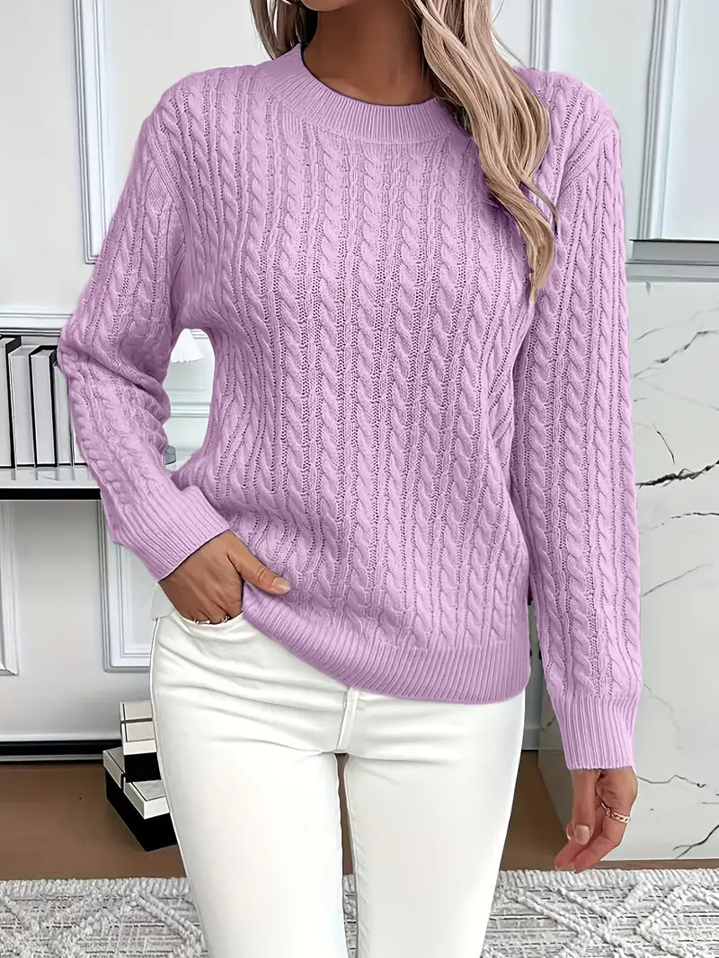 Classic Women's Cable Knit Long Sweater