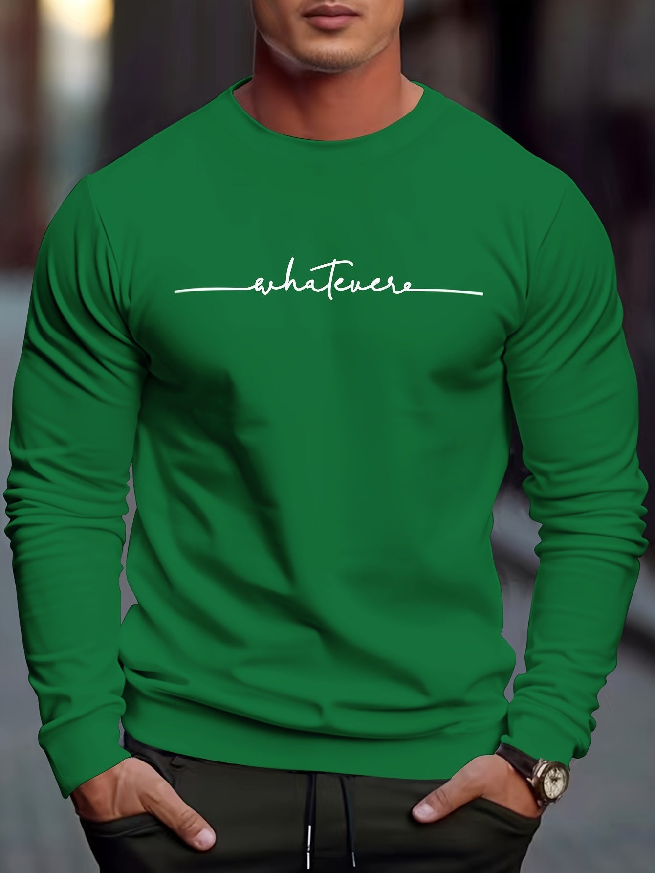 Relaxed Fit Mens Sweatshirt with Funny Graphic Print