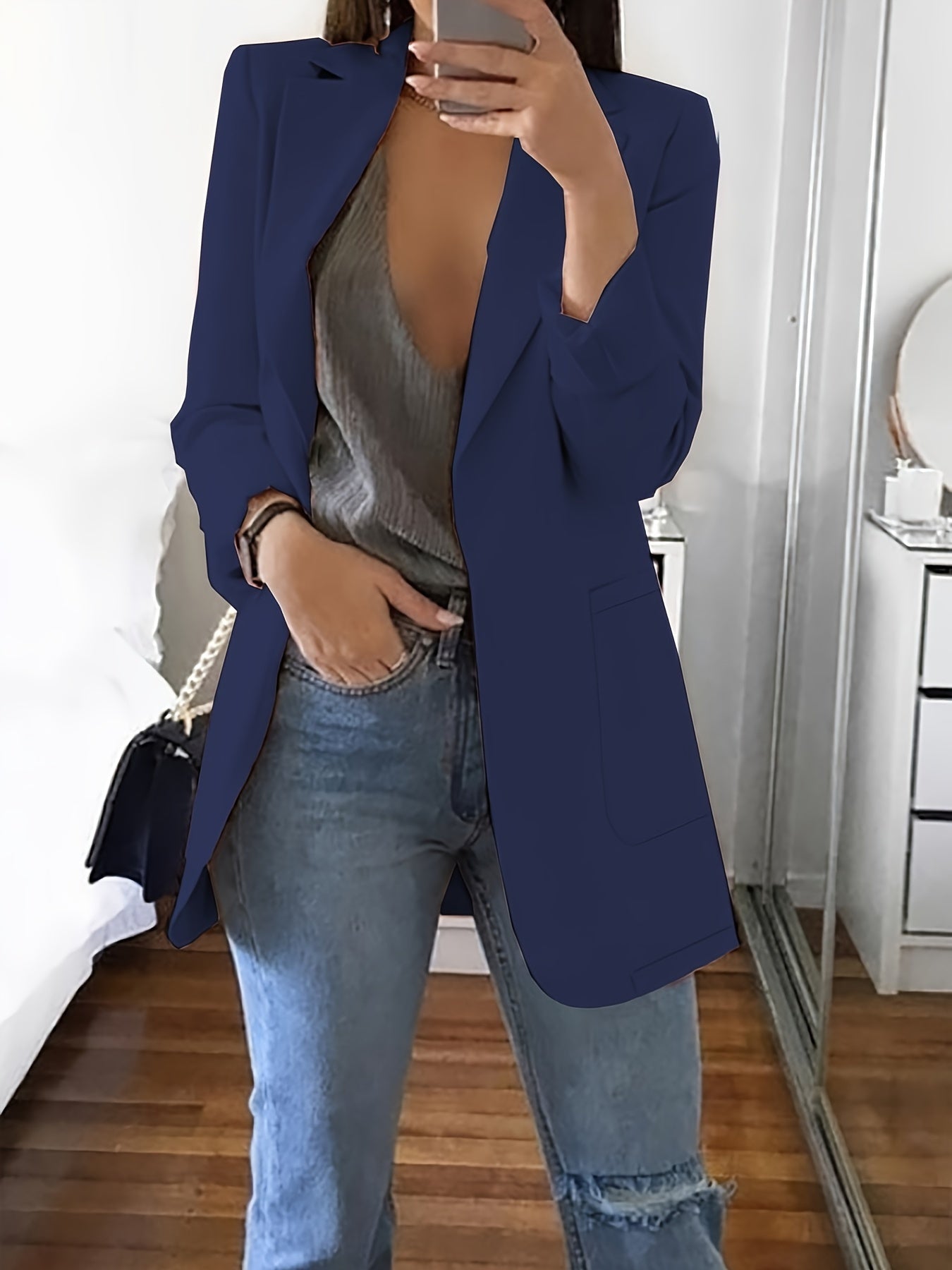 Classic Women's Professional Open Front Blazer