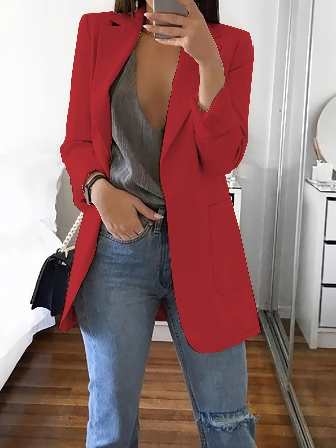 Classic Women's Professional Open Front Blazer