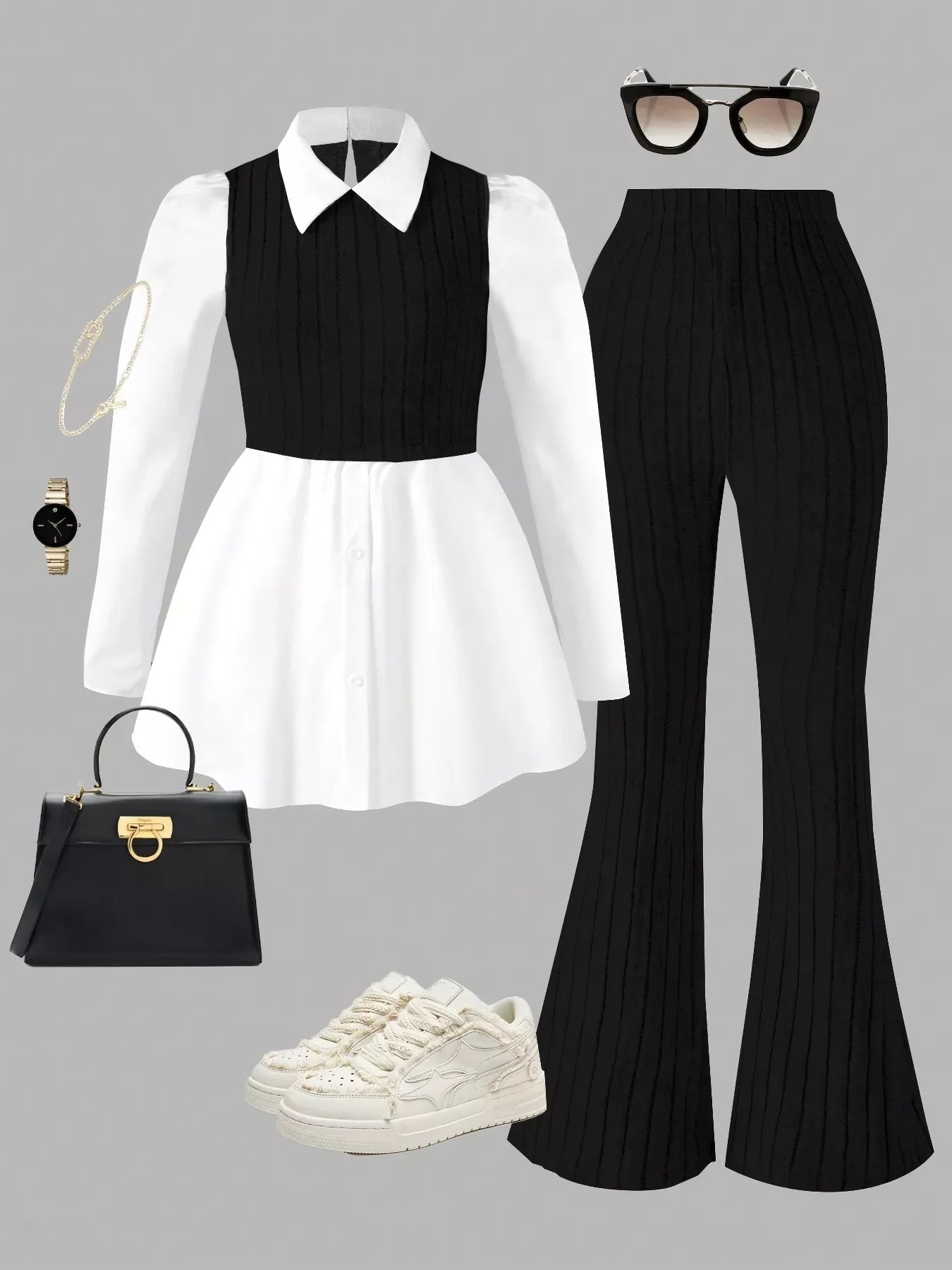 Chic Long Sleeve Crop Top and Legging Set - VogeLuxe
