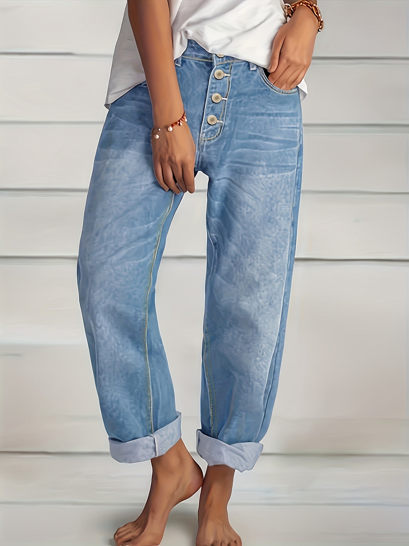 Comfortable Women's Straight Leg Casual Pants with Side Pockets - VogeLuxe