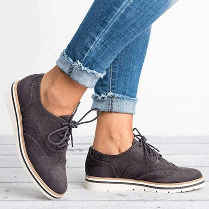 Comfortable Pink Suede Oxford Shoes for Women