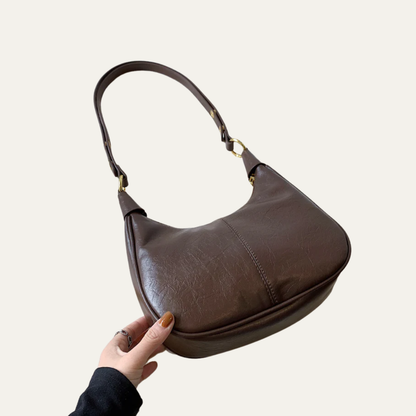 VogeLuxe | Women’s Crescent Faux Leather Shoulder Bag