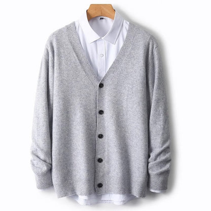 Classic Men's Button Front Crew Sweater