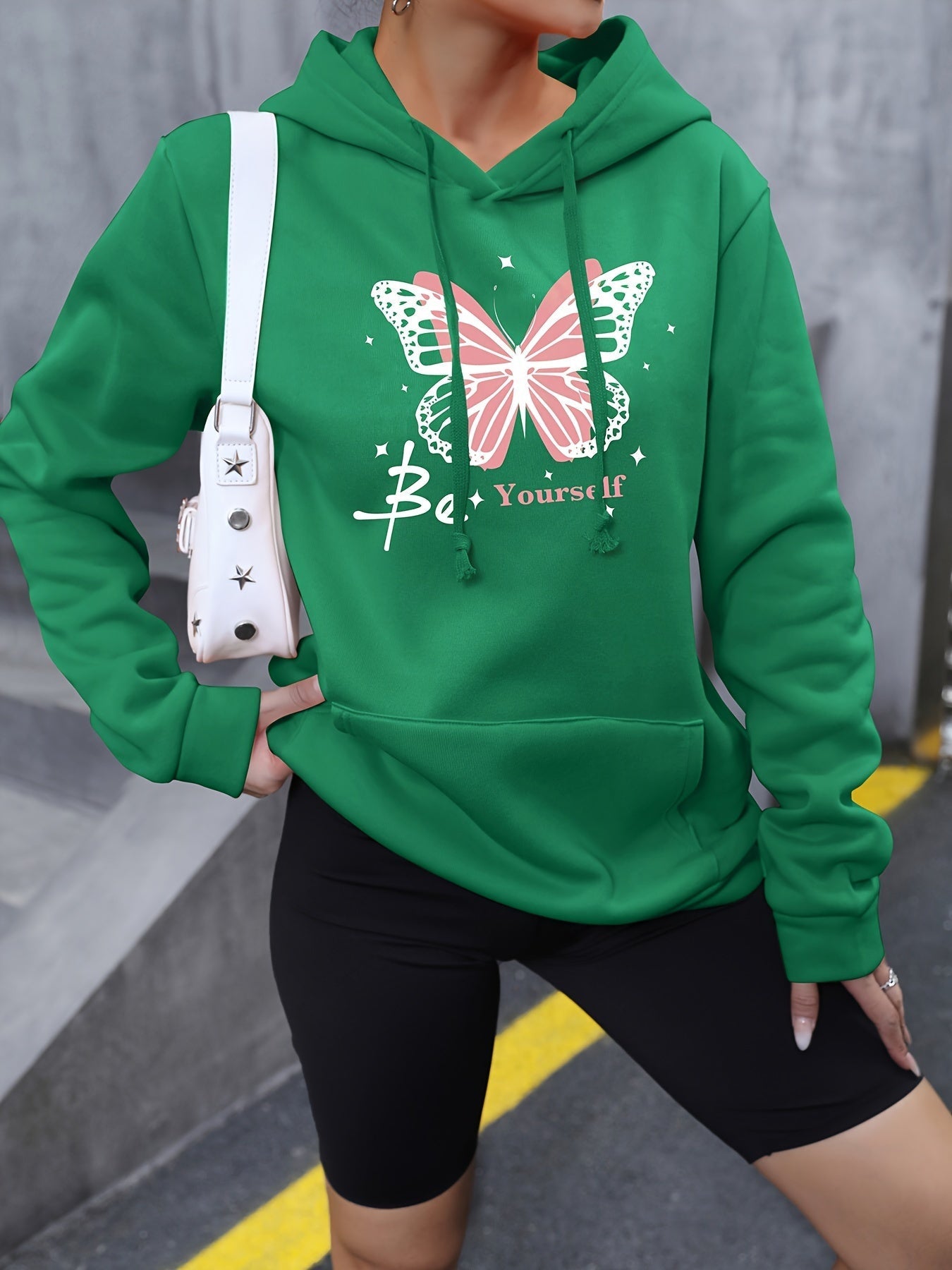Relaxed Fit Women's Hoodie with Fun Graphic Pocket