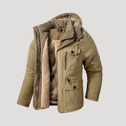 Warm Waterproof Men's Winter Coat with Fleece Lining - VogeLuxe