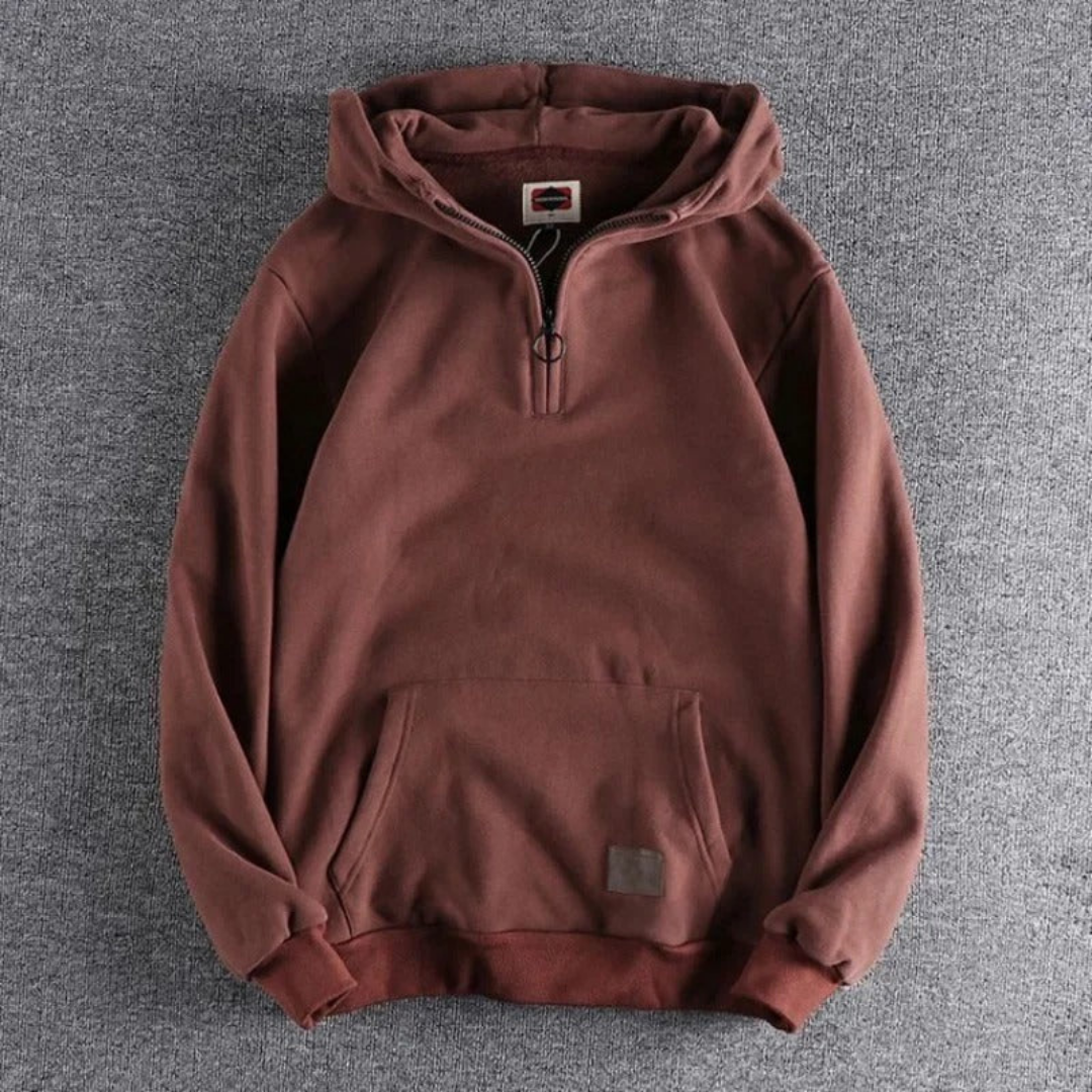 Men's Cozy Fleece Hoodie with Pouch and Relaxed Fit