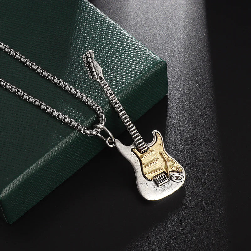 Music Note Guitar Pendant Necklace - VogeLuxe