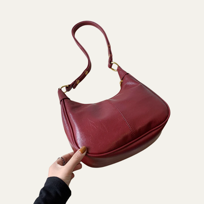VogeLuxe | Women’s Crescent Faux Leather Shoulder Bag