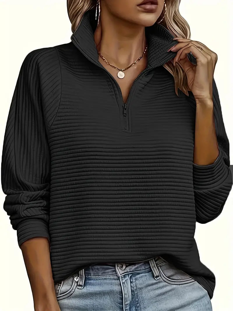Casual Women's Quarter Zip Knit Sweater