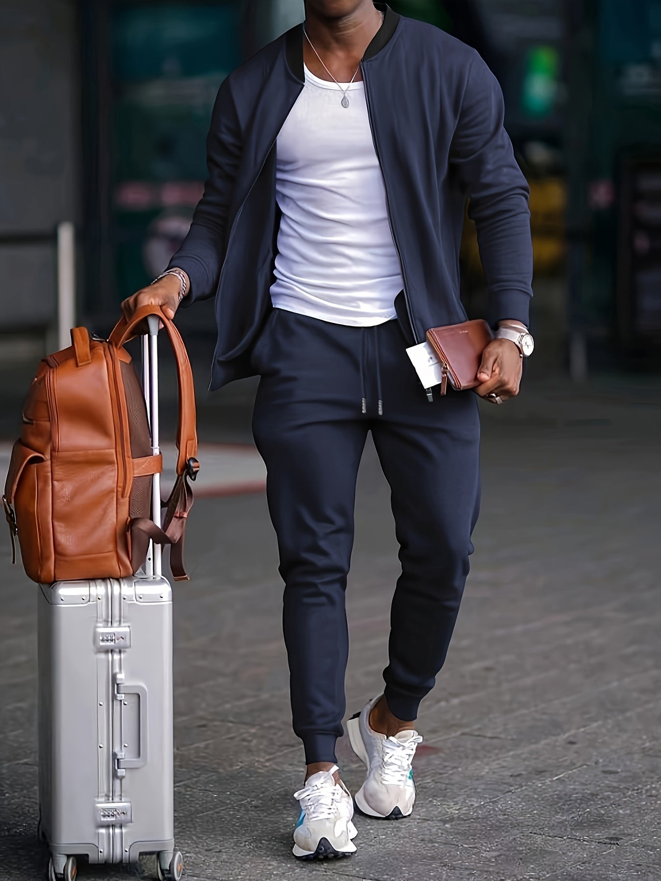 Men's Soft Velvet Zip Up Tracksuit Set - BritishElegance
