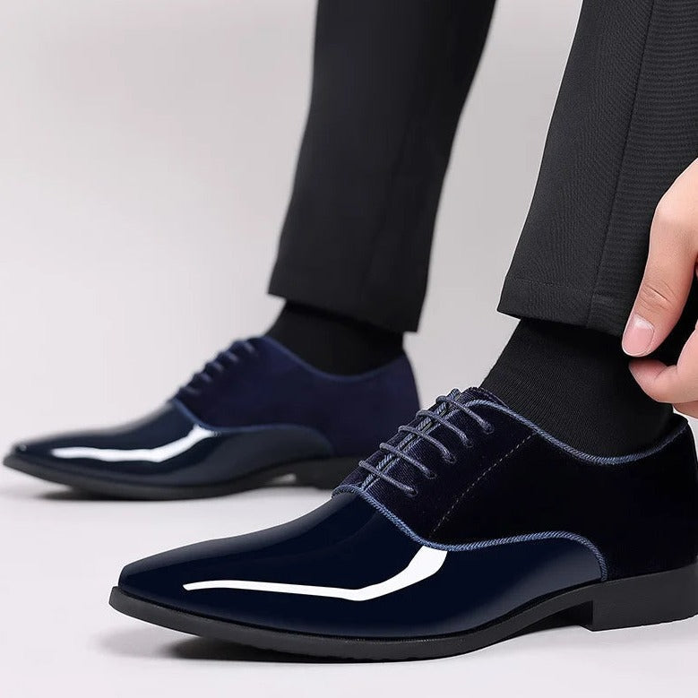 Luxury Black Leather Wedding Dress Shoes for Men - VogeLuxe