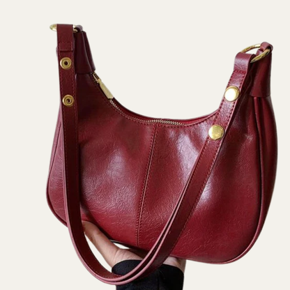 VogeLuxe | Women’s Crescent Faux Leather Shoulder Bag