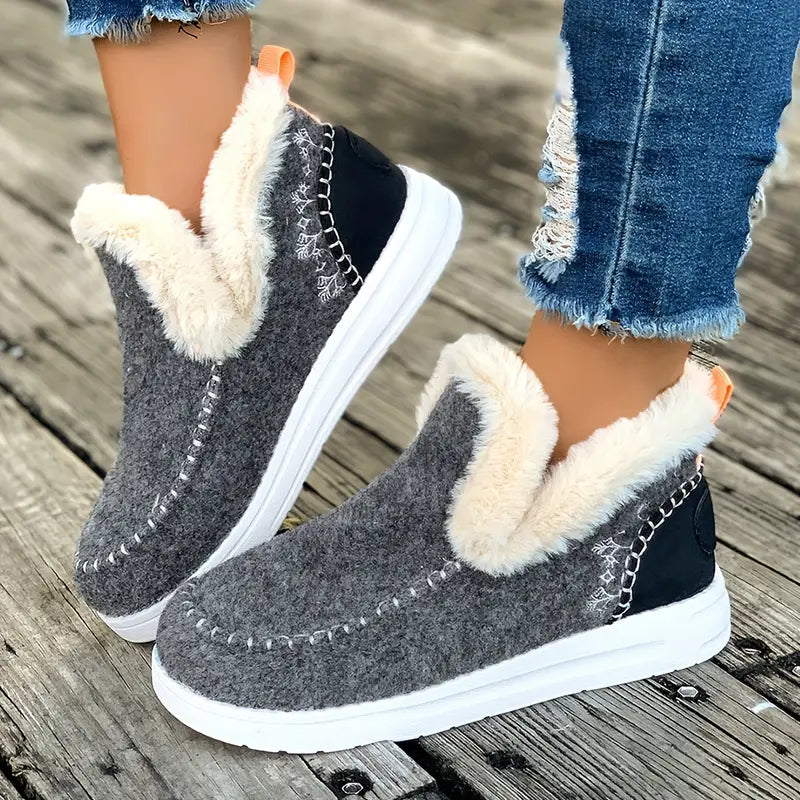 Warm Fleece Lined Women's Slipper Shoes