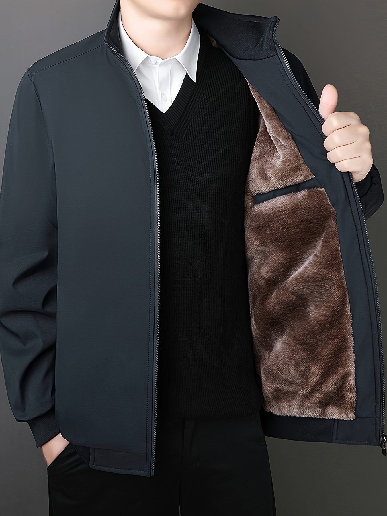 Classic Simple Men's Winter Coat for Daily Wear