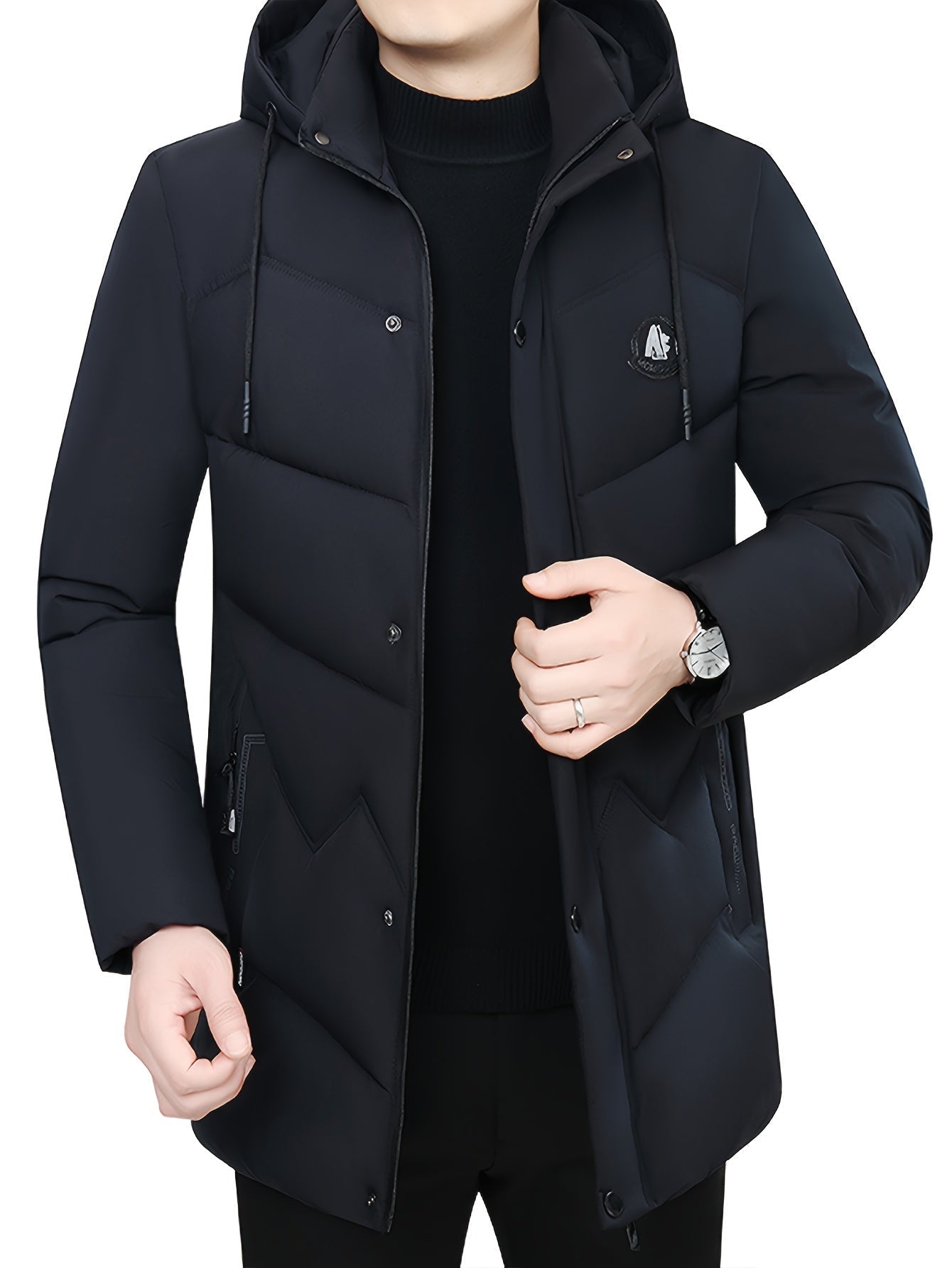 Comfy Faux Leather Coat with Zip Pocket for Men - VogeLuxe