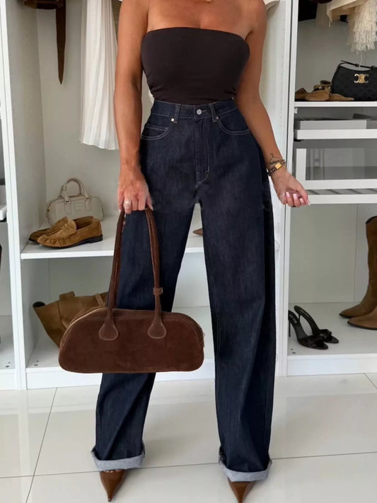 Comfortable Loose Fit Distressed Jeans - VogeLuxe