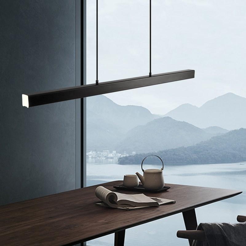 Contemporary Metal and Glass Dining Chandelier