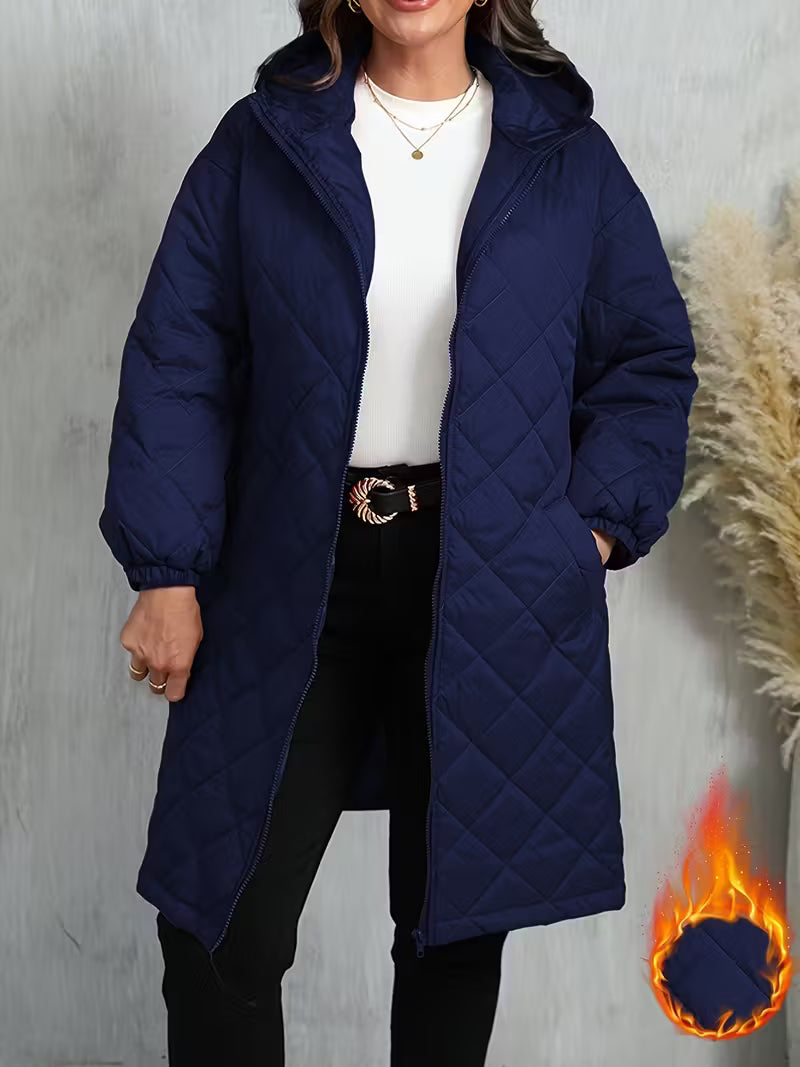 Women's Insulated Padded Parka Jacket - Warm Winter Coat