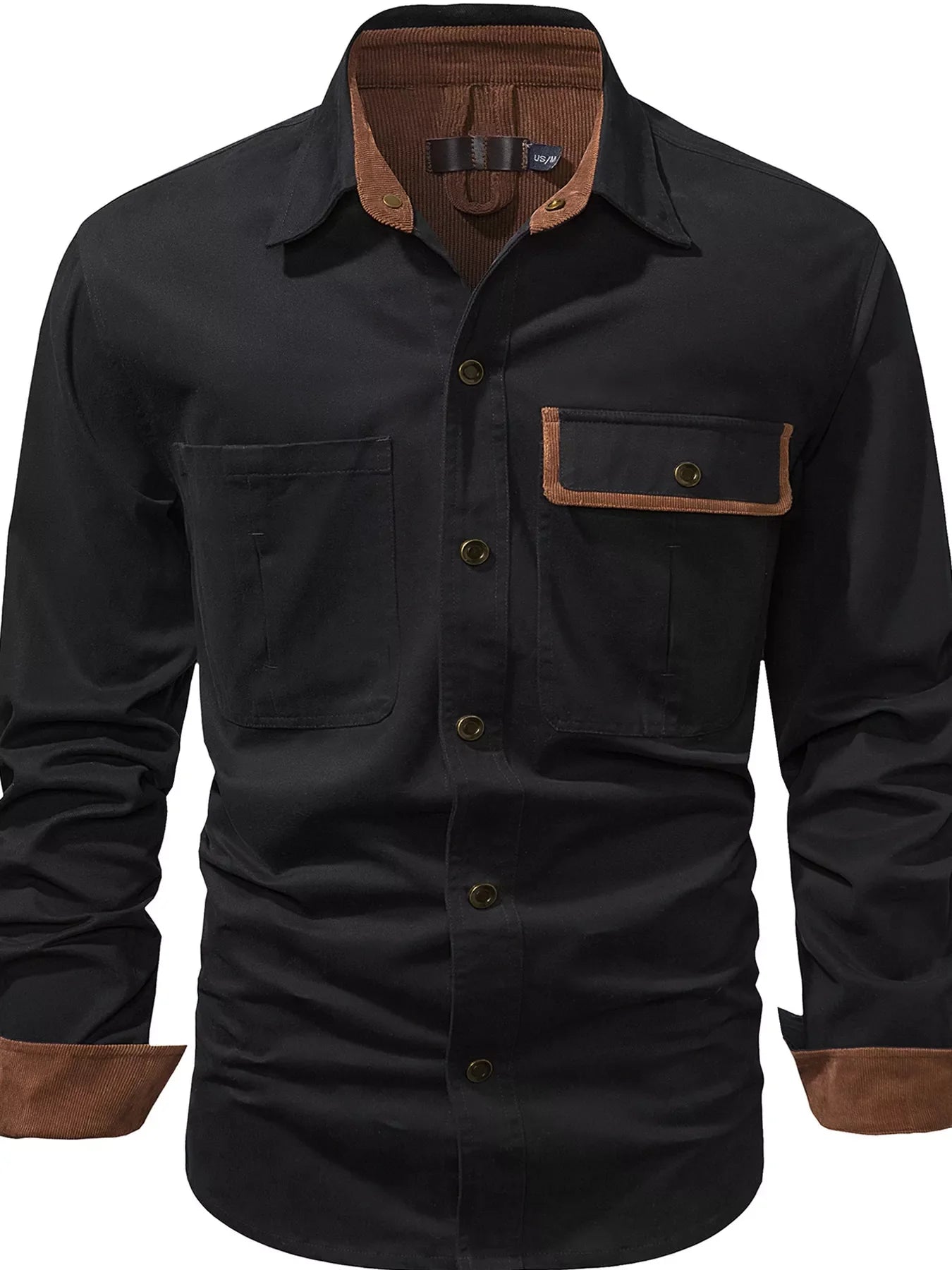 Relaxed Fit Mens Button Front Shirt