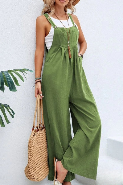 Relaxed Fit Linen Jumpsuit for Women