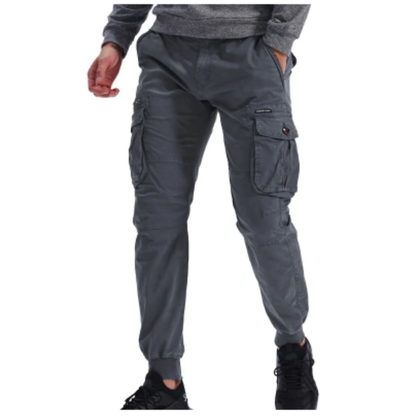 Comfortable Mens Hiking Cargo Pants with Elastic Waist