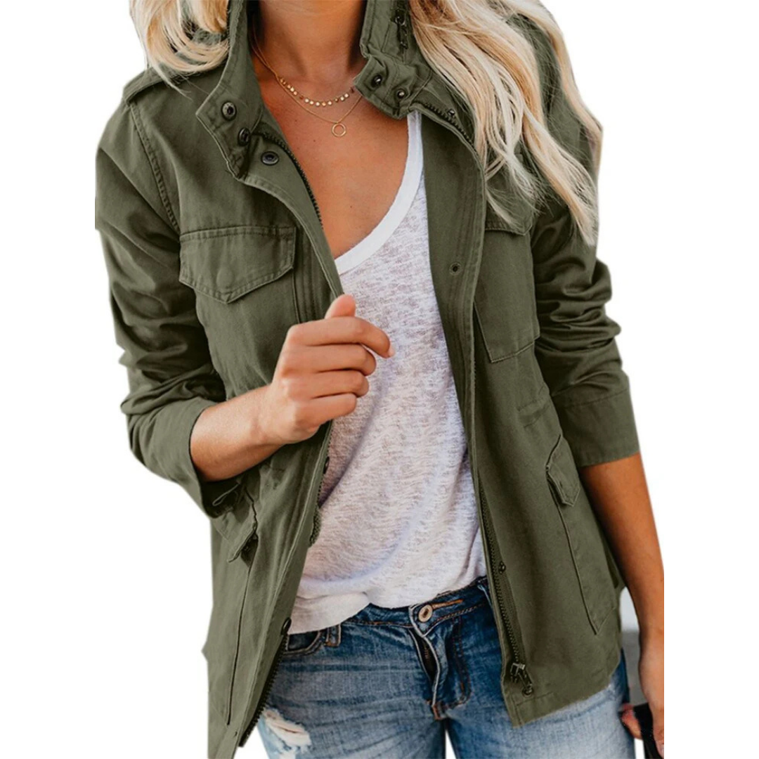 donna Cargo Giacca Leggera Stile Sportivo