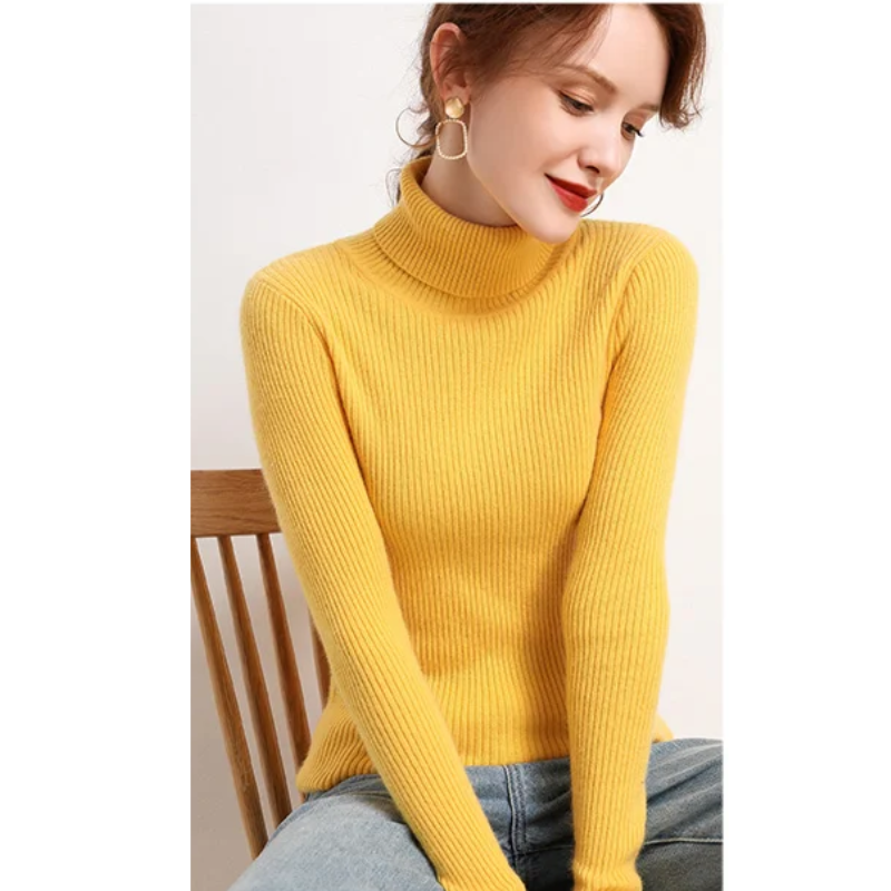 Cozy Women's Soft Knit Winter Turtleneck Sweater