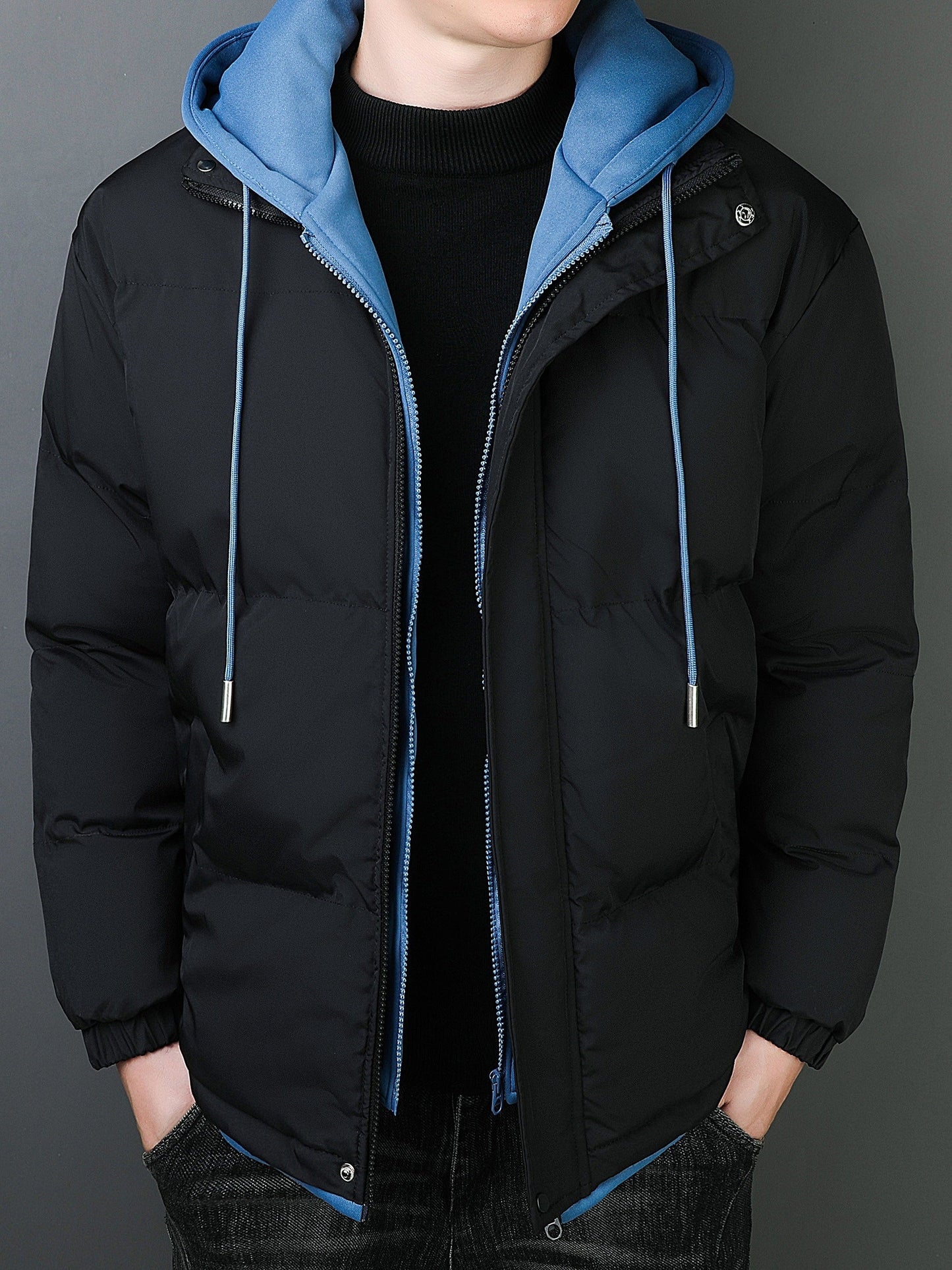 Warm Waterproof Hooded Puffer Coat for Men - VogeLuxe