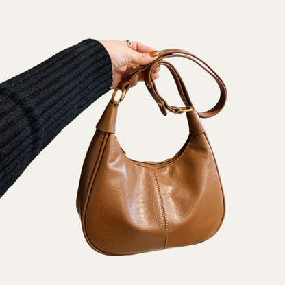 VogeLuxe | Women’s Crescent Faux Leather Shoulder Bag