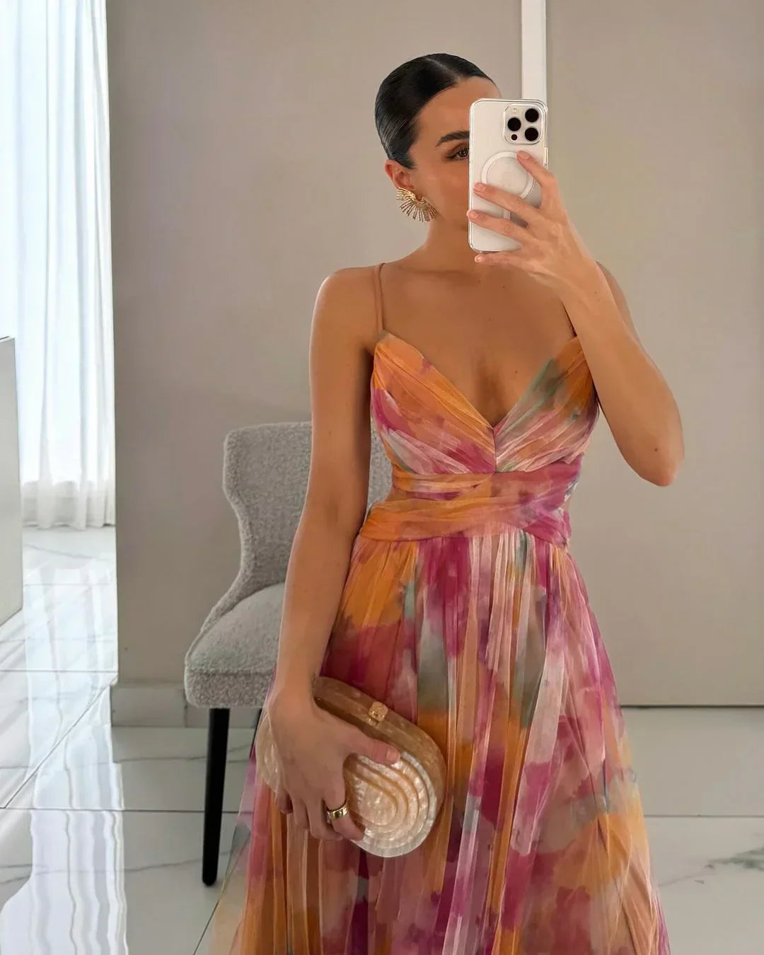 Beautiful Floral Tie Maxi Dress