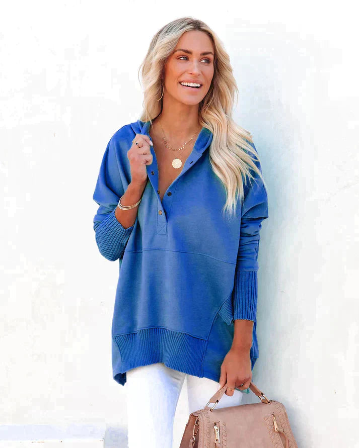 Comfy Women's Fleece Hoodie V Neck Sweater