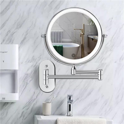 Silver LED Lighted Makeup Mirror - VogeLuxe