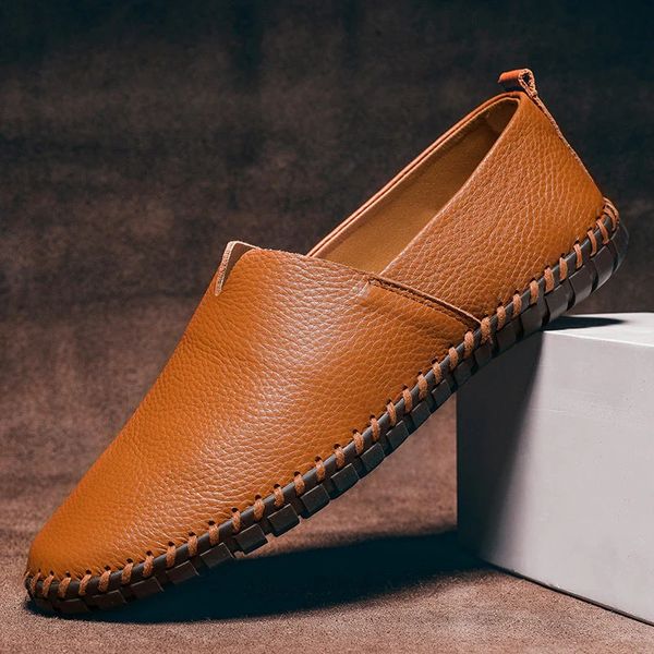 Classic Slip On Faux Leather Loafers for Men