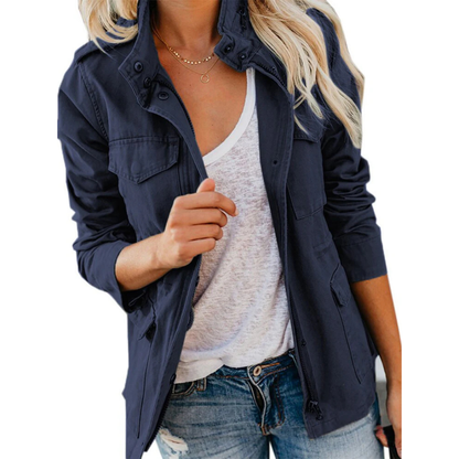 donna Cargo Giacca Leggera Stile Sportivo