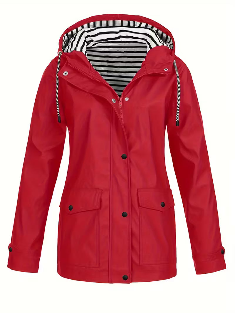 Waterproof Women's Rain Coat - Breathable Lightweight Jacket