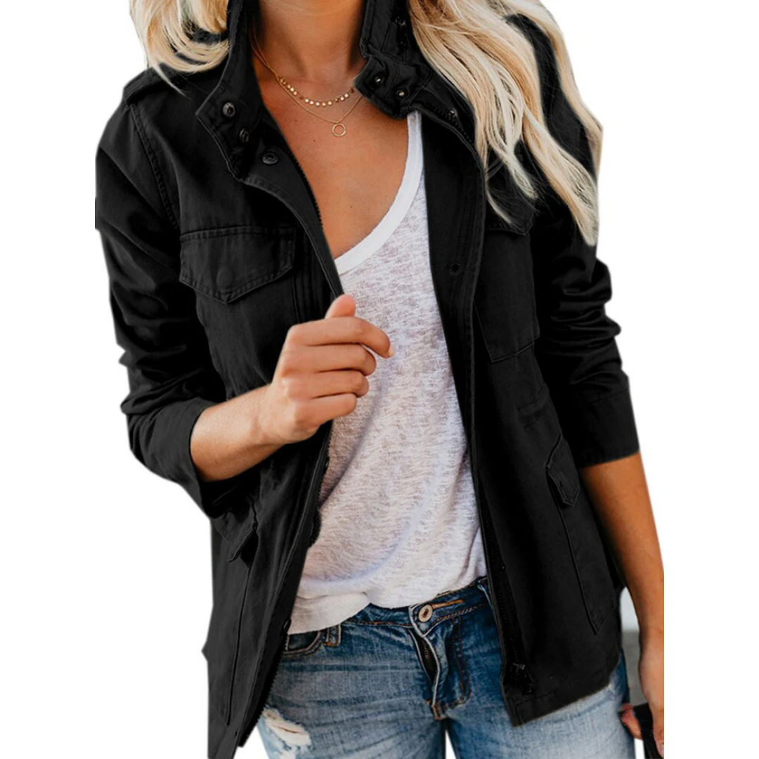 donna Cargo Giacca Leggera Stile Sportivo
