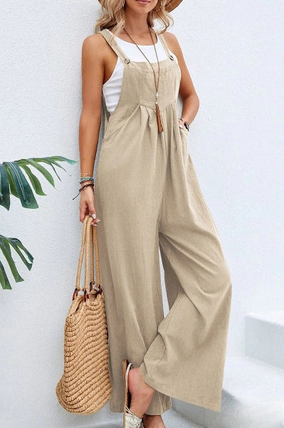 Relaxed Fit Linen Jumpsuit for Women