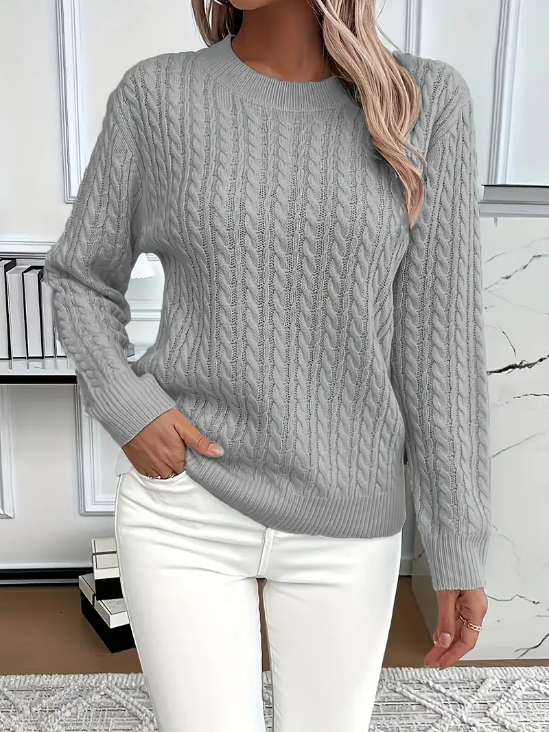 Classic Women's Cable Knit Long Sweater