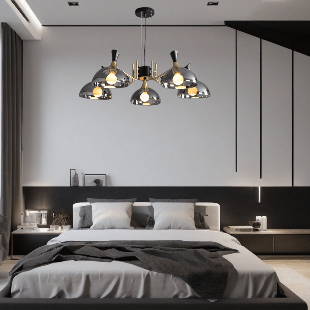 Elegant Black Glass LED Chandelier - VogeLuxe