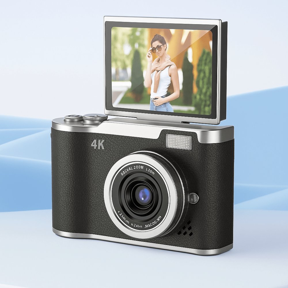 HD Portable Vlog Camera Flip Screen Easy Record - VogeLuxe