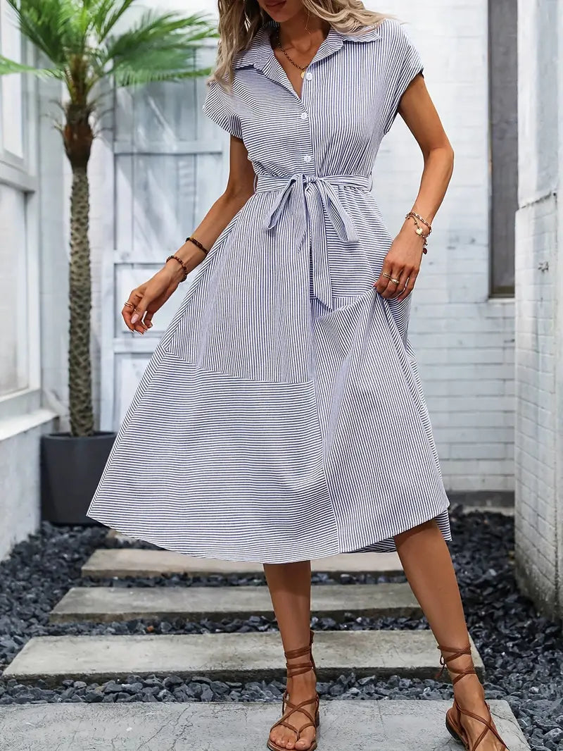Lightweight Women's Sundress with Buttons - VogeLuxe