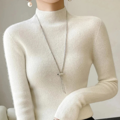 Warm Fitted Ladies Wool Sweater for Winter