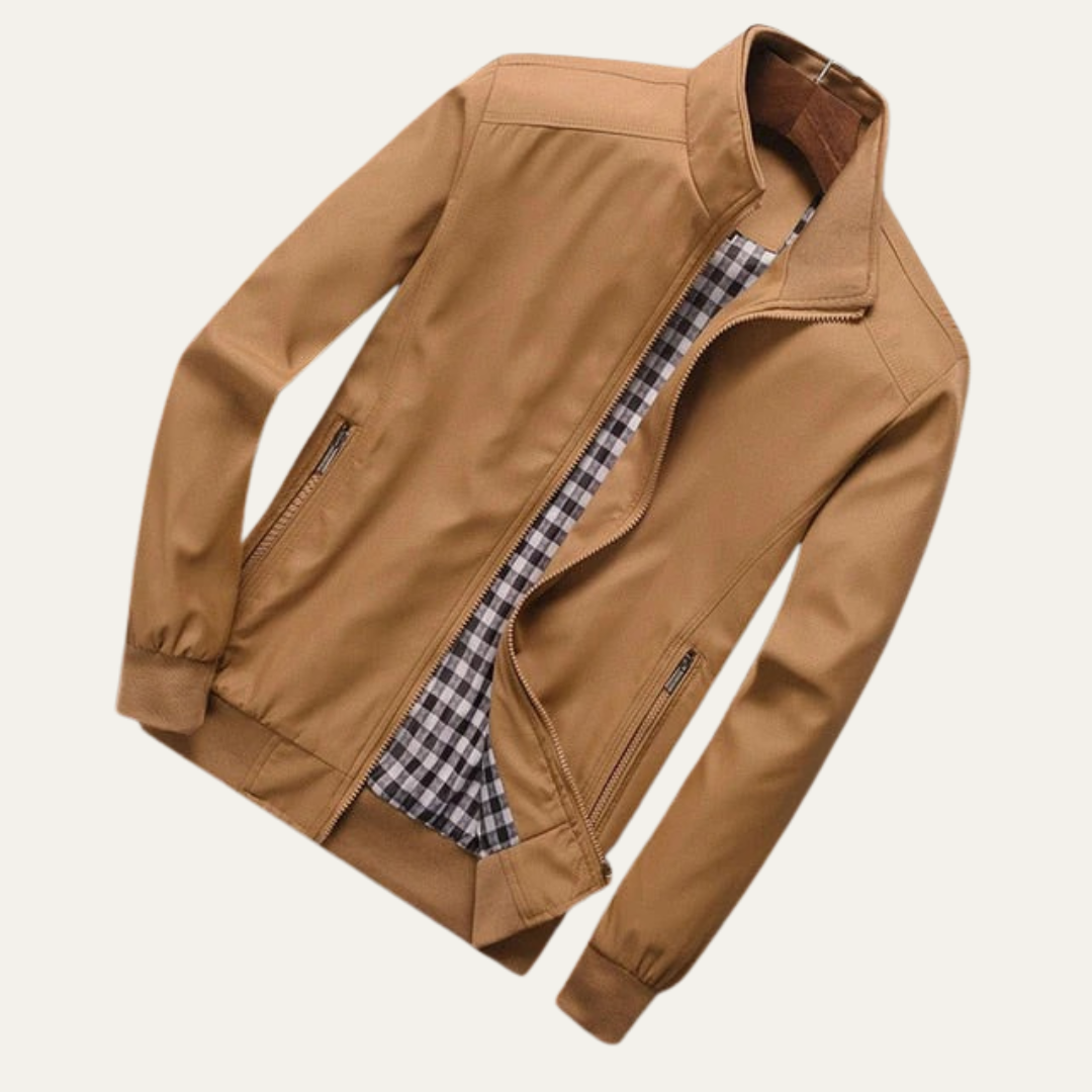 VogeLuxe | Men’s Summer Lightweight Plaid Lined Bomber Jacket