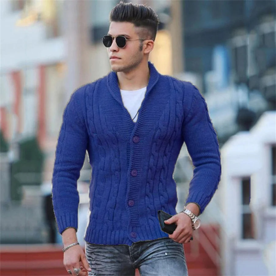 Cozy Winter Mens Cardigan Sweater