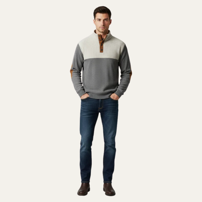 VogeLuxe | Men’s Color Block Button Placket Sweater