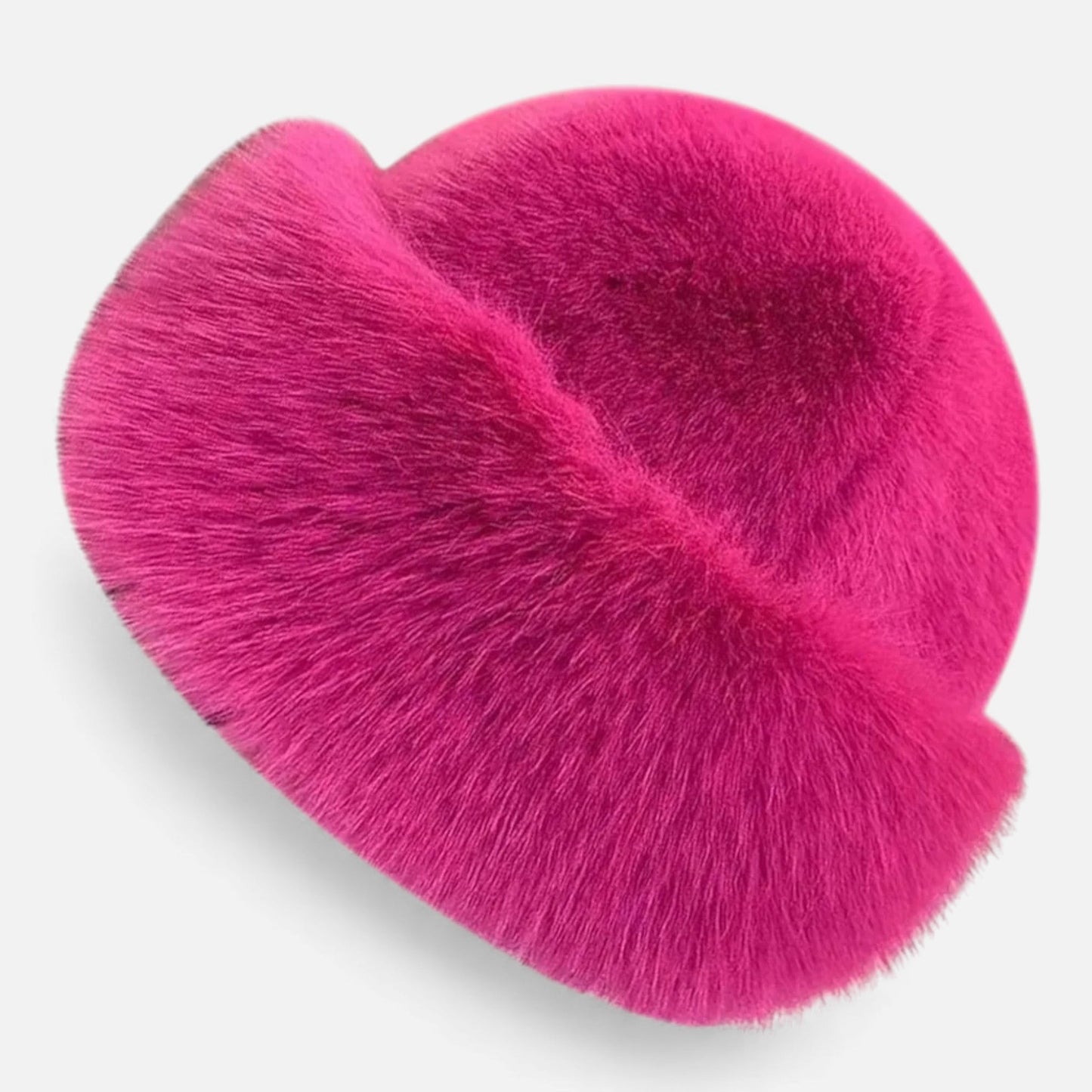 Soft Faux Fur Fisherman Beanie Hat for Women