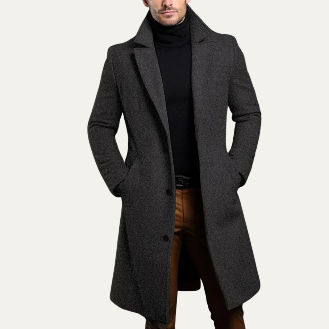 VogeLuxe | Men’s Classic Tailored Long Overcoat